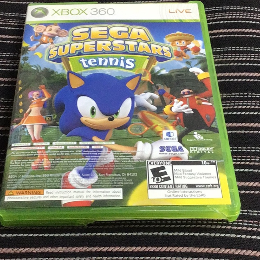 XBOX360 SEGA SUPERSTAR TENNIS. XBOX LIVE ARCADE COMPILATION DISC - Picture 1 of 10